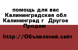 помощь для вас - Калининградская обл., Калининград г. Другое » Продам   